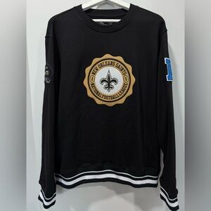 NFL New Orleans  SAINTS Crest Emblem Men’s Rib Crewneck Sz. Large New With Tags.
